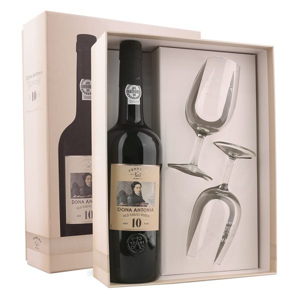 Dona Antónia 10 Years + 2 Tawny Glasses