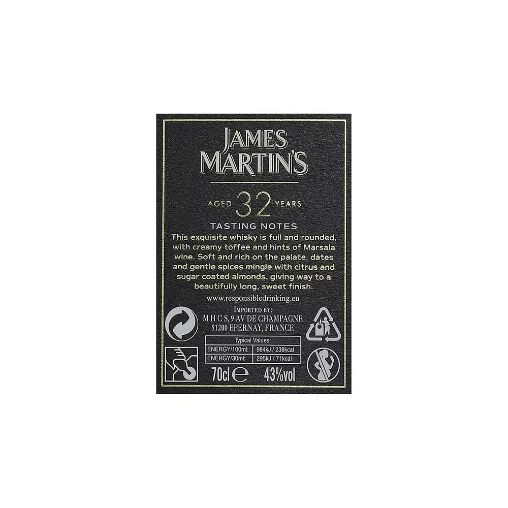 Whisky James Martin's 32 Anos - Cave Lusa