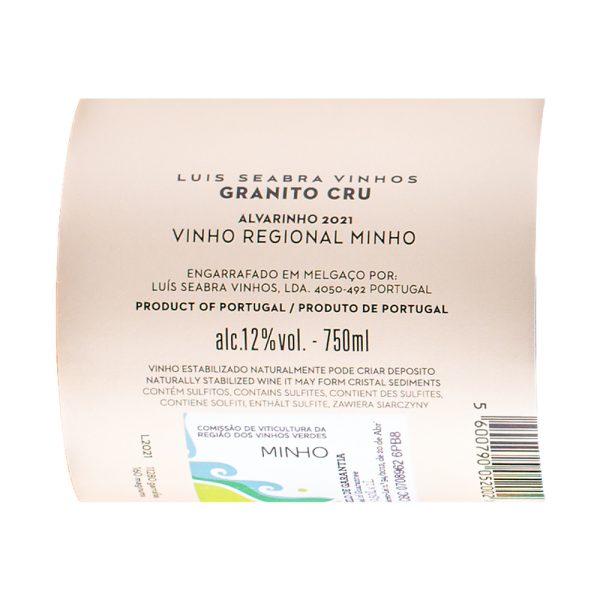 Granito Cru Alvarinho White Back Label