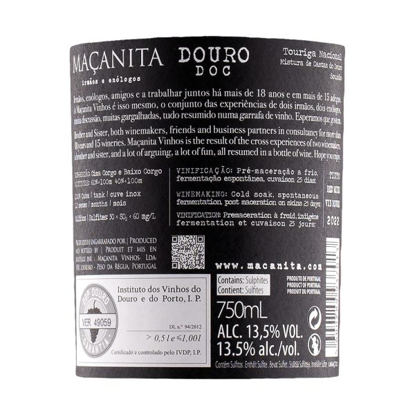 Maçanita Tinto Back Label