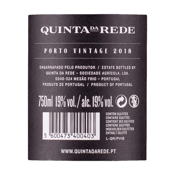 Quinta da Rede Vintage 2018 Ruby Back Label