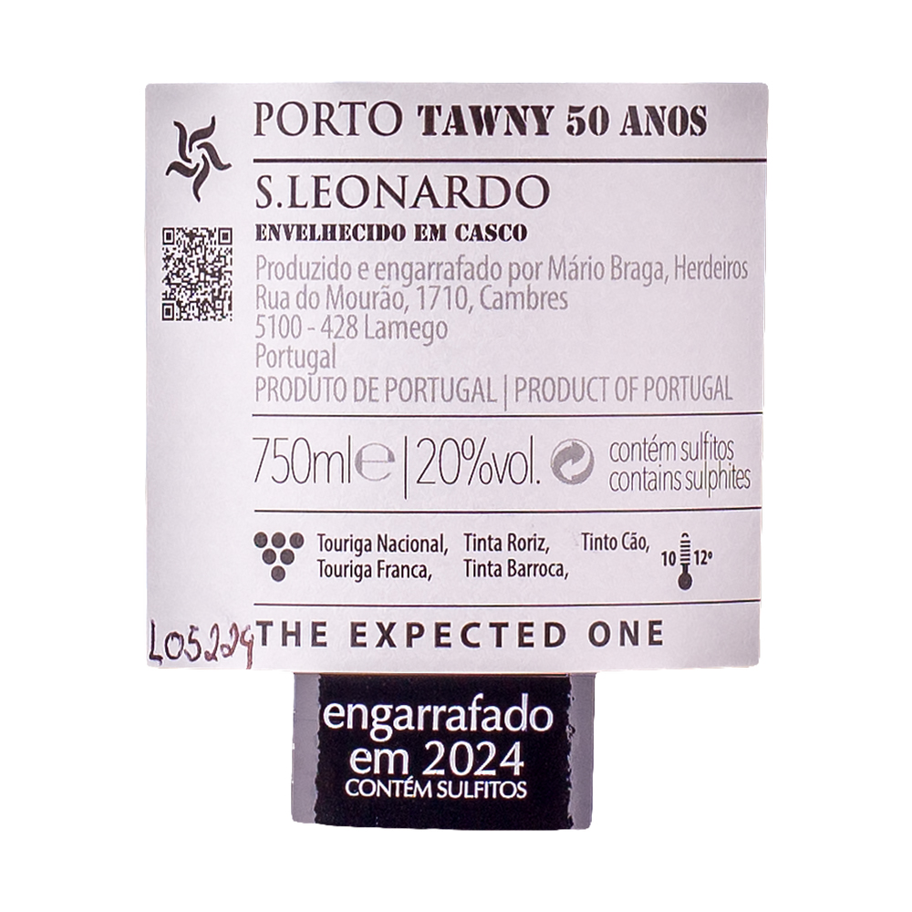 S. Leonardo 50 Year Old Tawny Back Label