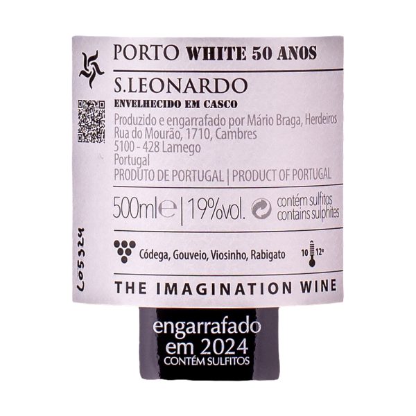 S. Leonardo 50 Year Old White Back Label