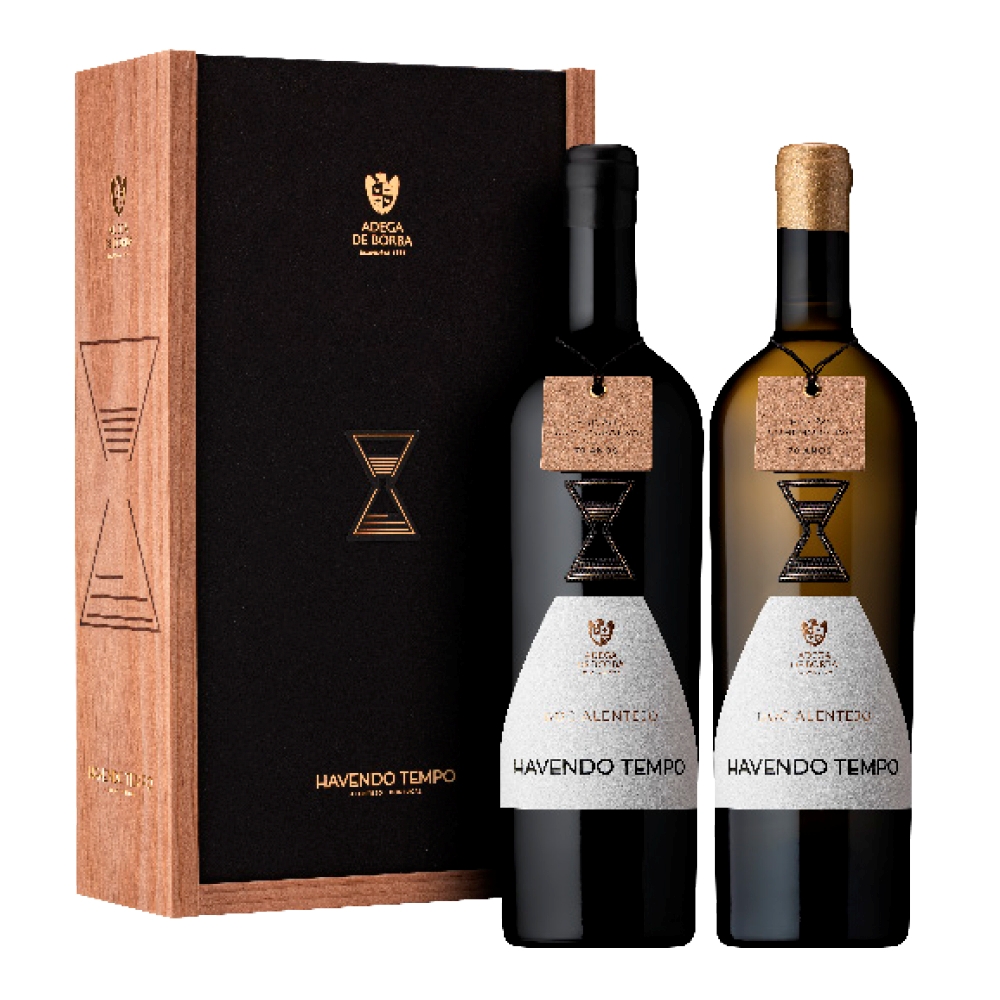 Havendo Tempo Red and White Alentejo wooden box pack